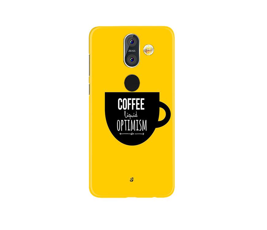 Coffee Optimism Mobile Back Case for Nokia 8.1 (Design - 353)