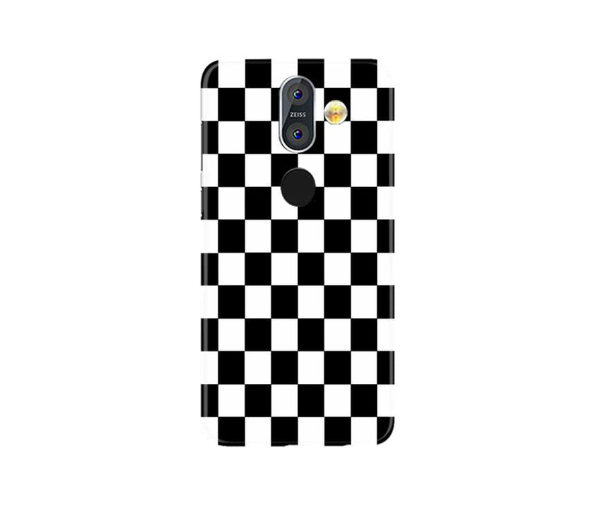 Black White Boxes Mobile Back Case for Nokia 8.1 (Design - 372)