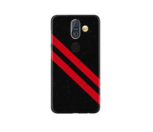 Black Red Pattern Mobile Back Case for Nokia 8.1 (Design - 373)