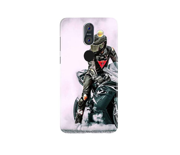 Biker Mobile Back Case for Nokia 8.1 (Design - 383)