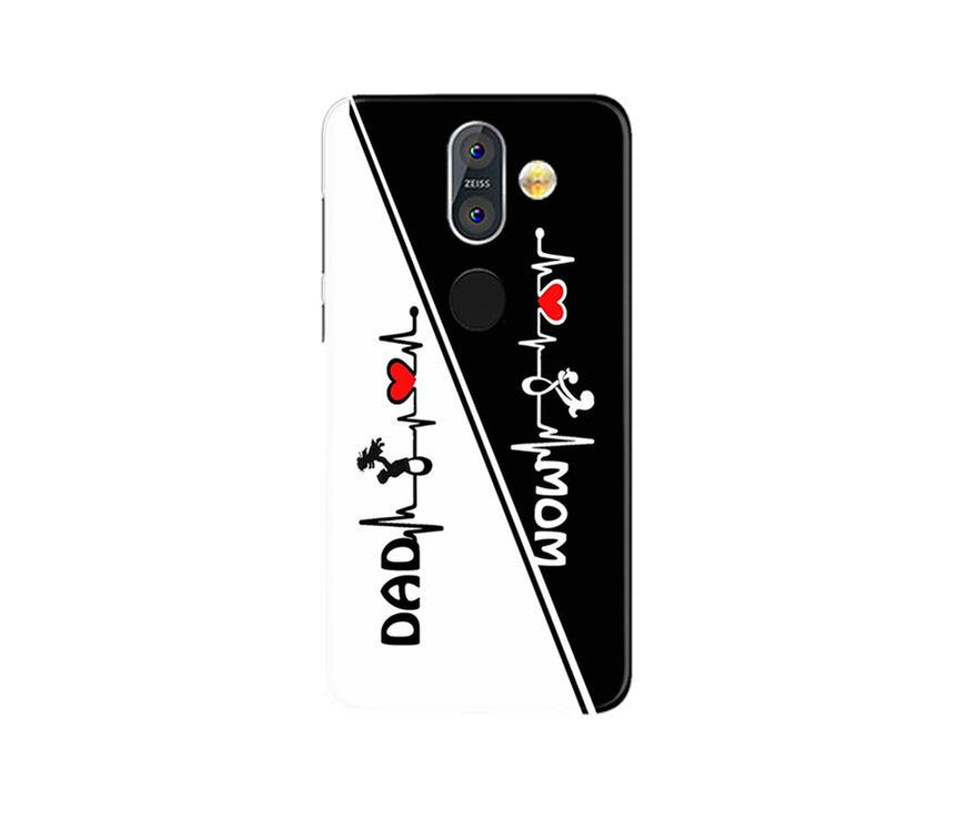 Love Mom Dad Mobile Back Case for Nokia 8.1 (Design - 385)