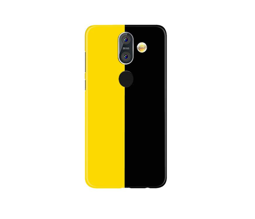 Black Yellow Pattern Mobile Back Case for Nokia 8.1 (Design - 397)