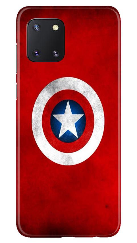 Captain America Case for Samsung Note 10 Lite (Design No. 249)