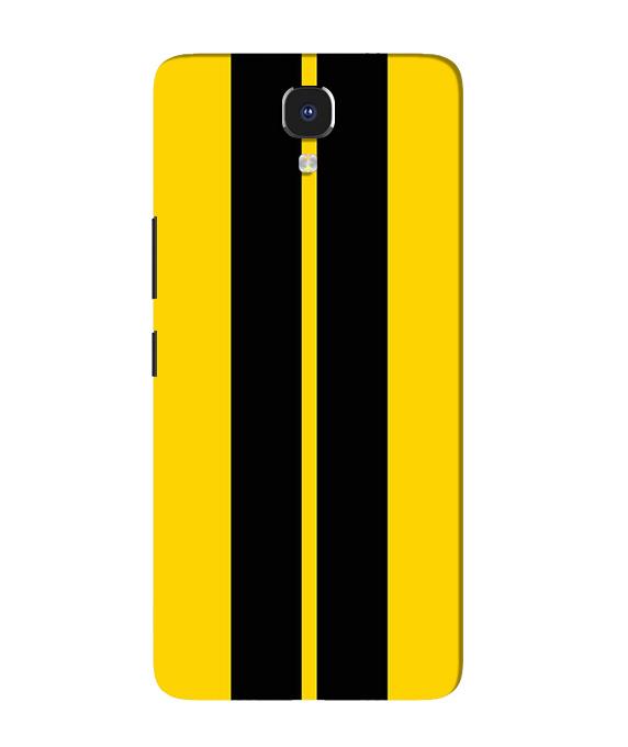Black Yellow Pattern Mobile Back Case for Infinix Note 4 (Design - 377)