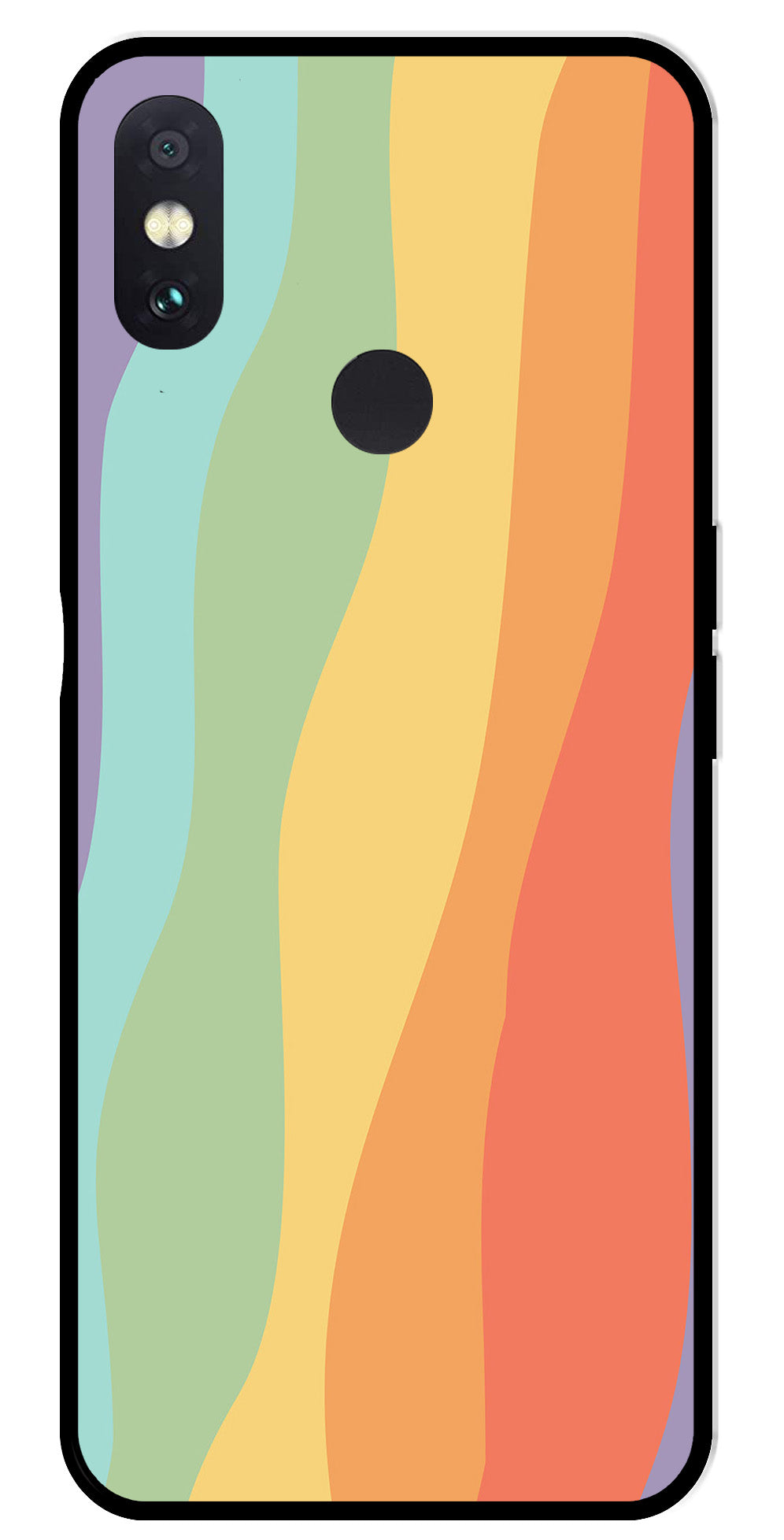 Muted Rainbow Metal Mobile Case for Redmi Note 5 Pro   (Design No -02)