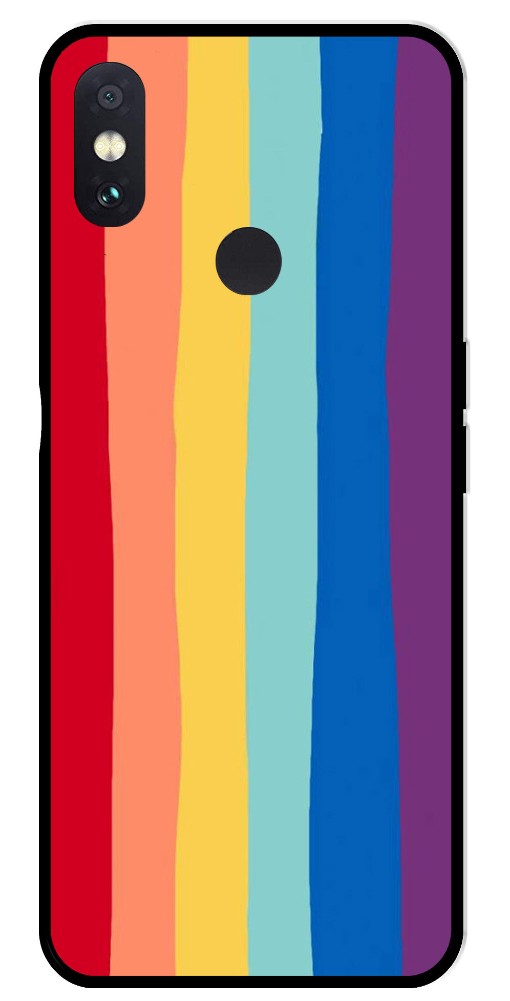 Rainbow MultiColor Metal Mobile Case for Redmi Note 5 Pro   (Design No -03)