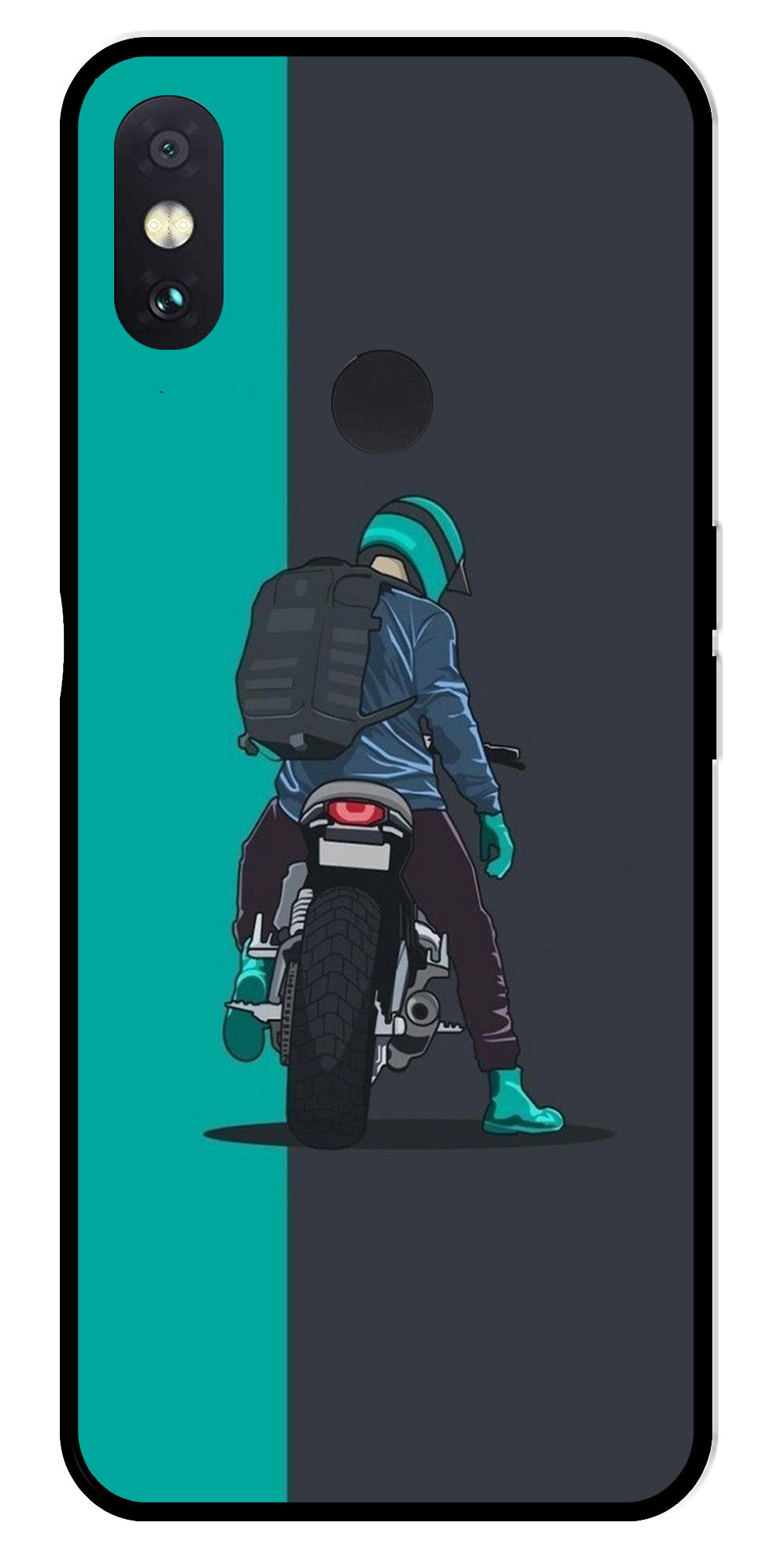 Bike Lover Metal Mobile Case for Redmi Note 5 Pro   (Design No -05)