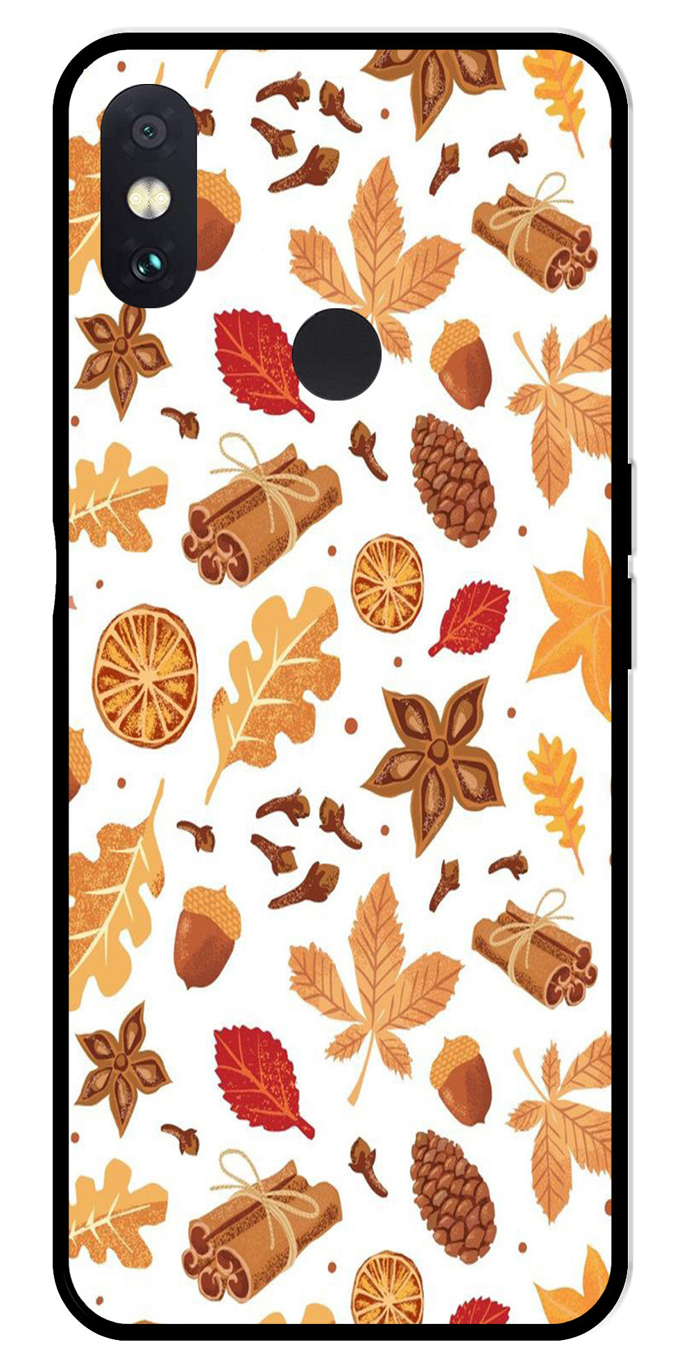 Autumn Leaf Metal Mobile Case for Redmi Note 5 Pro   (Design No -19)