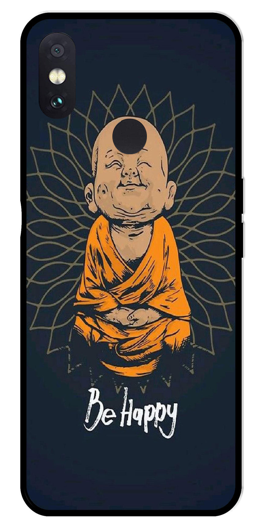 Be Happy Metal Mobile Case for Redmi Note 5 Pro   (Design No -27)