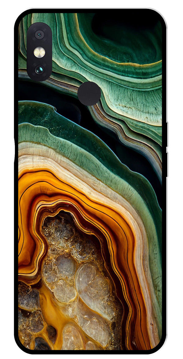 Marble Design Metal Mobile Case for Redmi Note 5 Pro   (Design No -28)