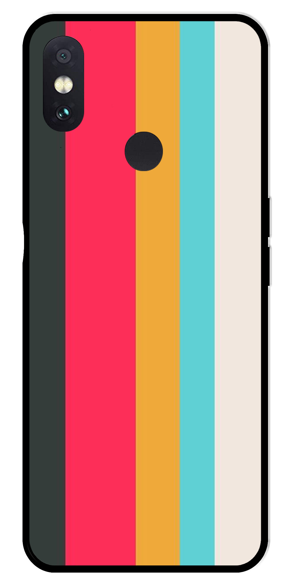 Muted Rainbow Metal Mobile Case for Redmi Note 5 Pro   (Design No -31)