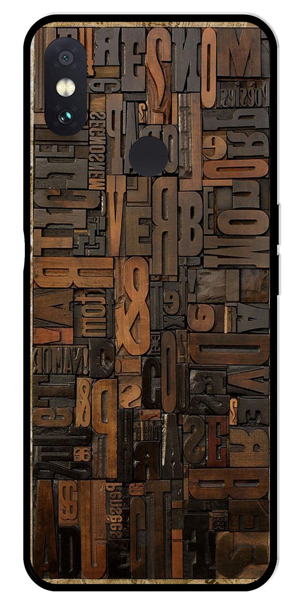 Alphabets Metal Mobile Case for Redmi Note 5 Pro   (Design No -32)