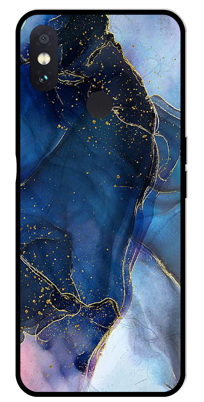 Blue Marble Metal Mobile Case for Redmi Note 5 Pro   (Design No -34)