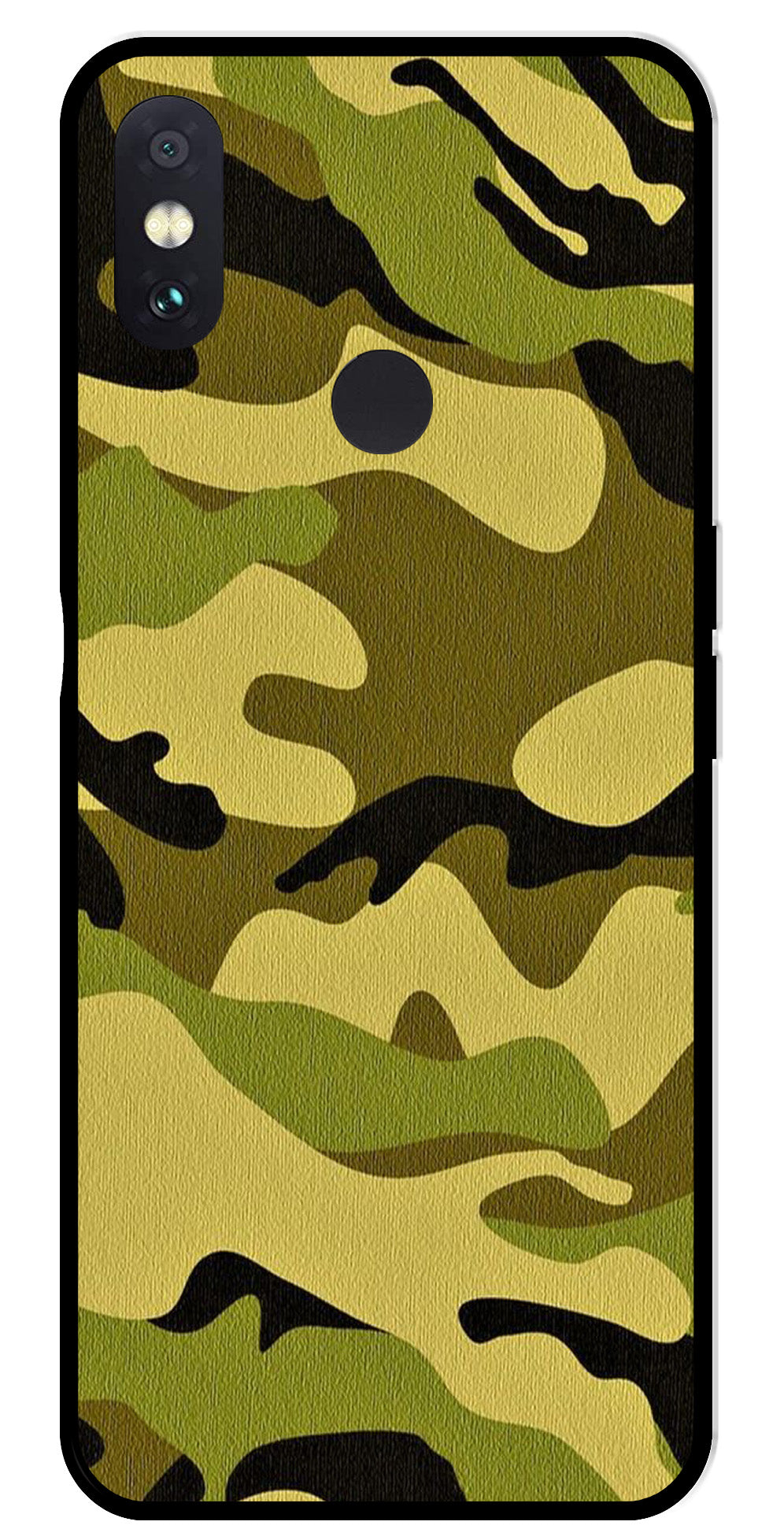 Army Pattern Metal Mobile Case for Redmi Note 5 Pro   (Design No -35)