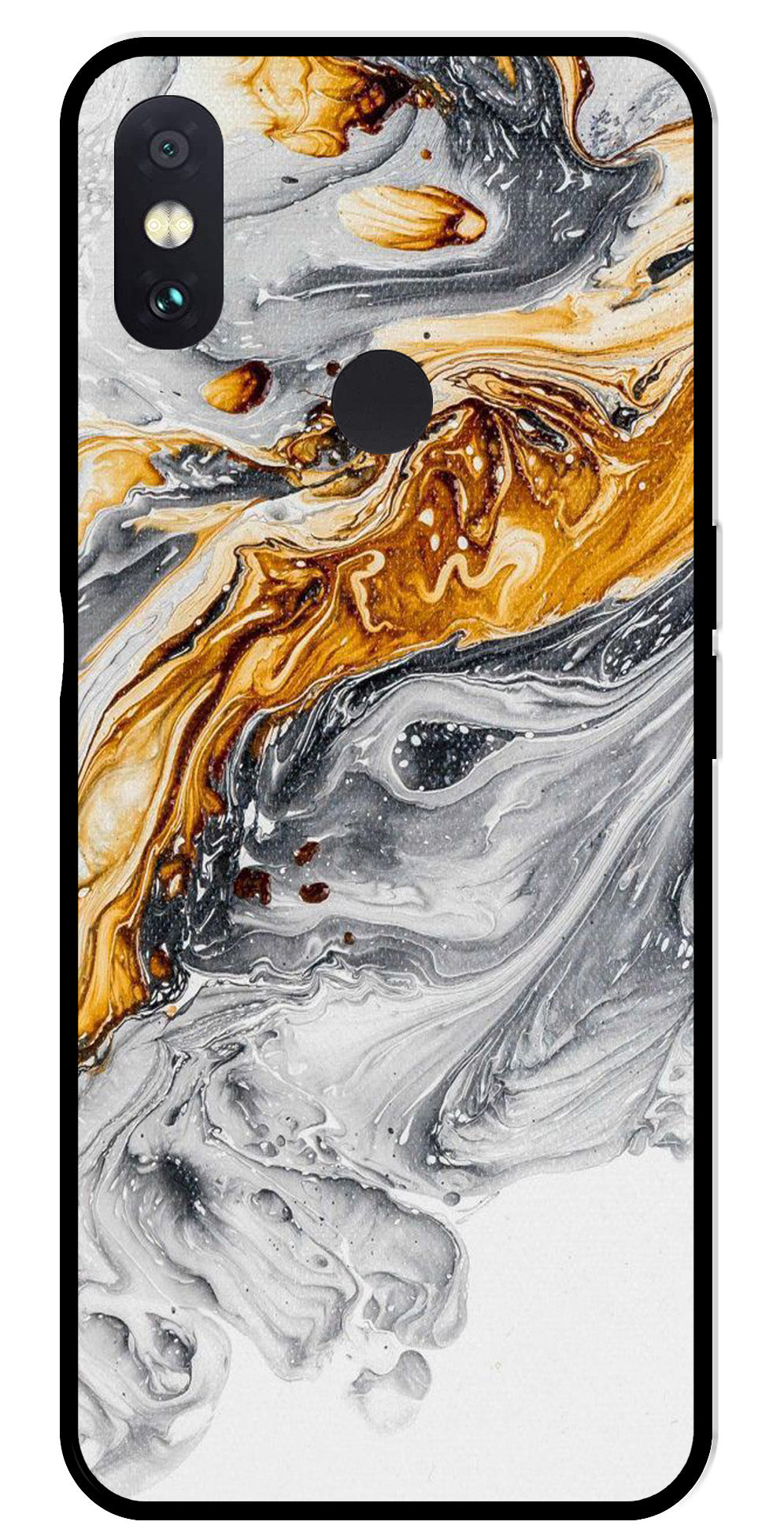 Marble Pattern Metal Mobile Case for Redmi Note 5 Pro   (Design No -36)
