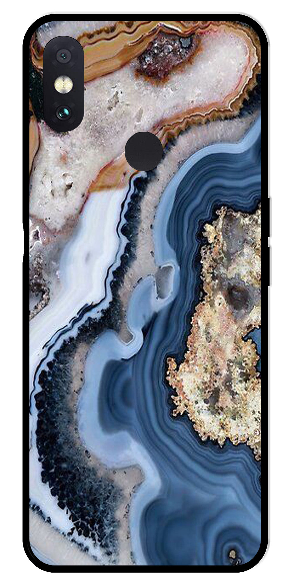 Marble Design Metal Mobile Case for Redmi Note 5 Pro   (Design No -53)
