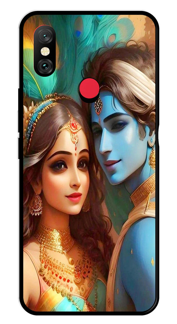 Lord Radha Krishna Metal Mobile Case for Redmi Note 6 Pro   (Design No -01)