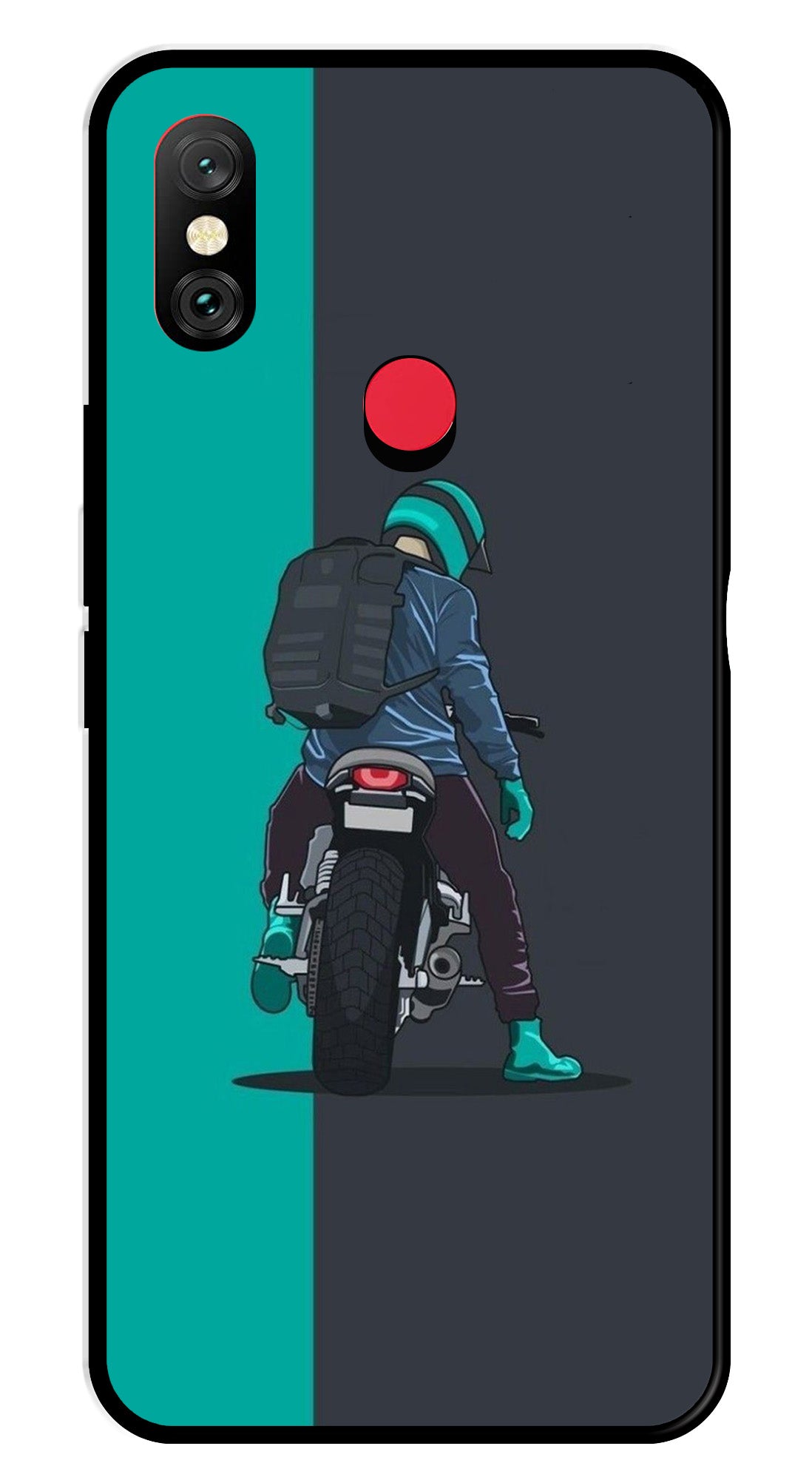 Bike Lover Metal Mobile Case for Redmi Note 6   (Design No -05)