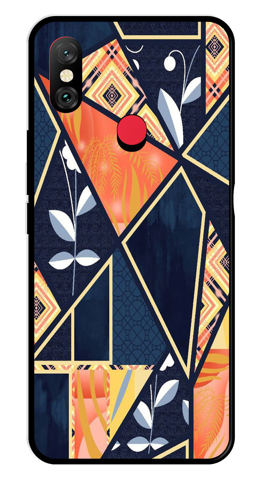 Marble Design Metal Mobile Case for Redmi Note 6 Pro   (Design No -07)