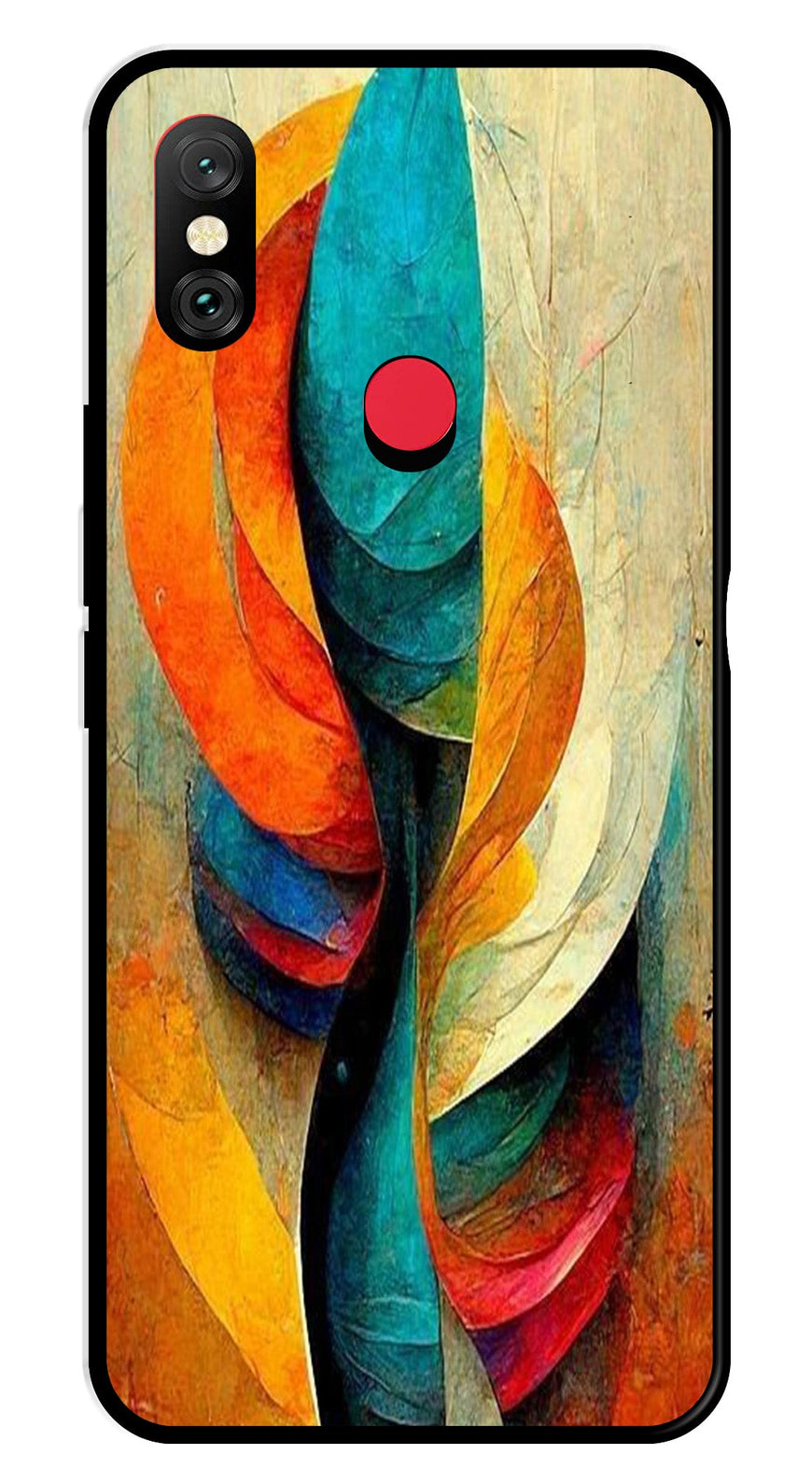Modern Art Metal Mobile Case for Redmi Note 6   (Design No -11)