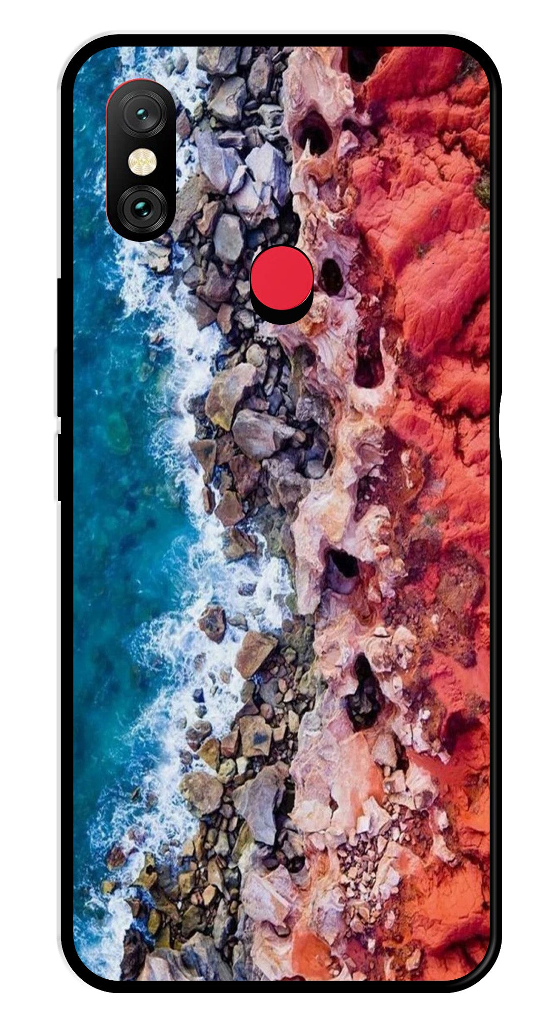 Sea Shore Metal Mobile Case for Redmi Note 6   (Design No -18)
