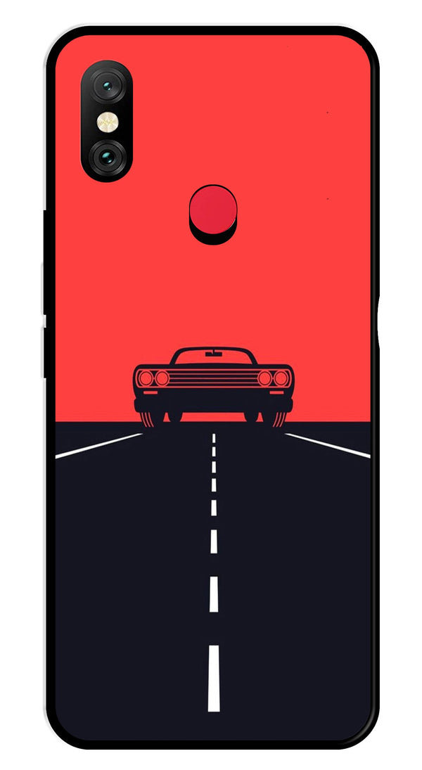 Car Lover Metal Mobile Case for Redmi Note 6 Pro   (Design No -21)