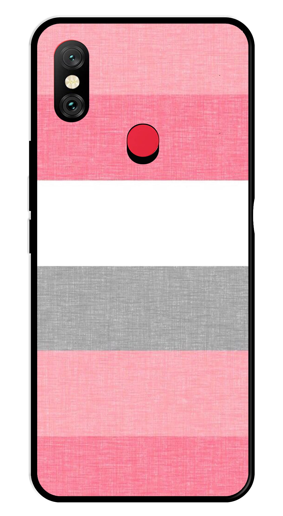 Pink Pattern Metal Mobile Case for Redmi Note 6   (Design No -23)