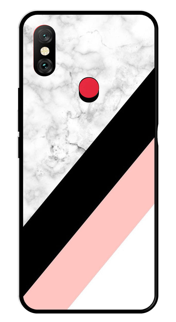 Marble Design Metal Mobile Case for Redmi Note 6   (Design No -24)