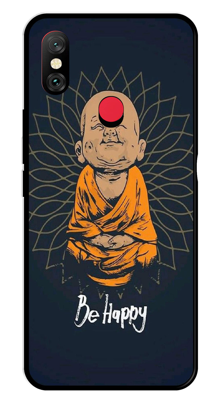 Be Happy Metal Mobile Case for Redmi Note 6 Pro   (Design No -27)