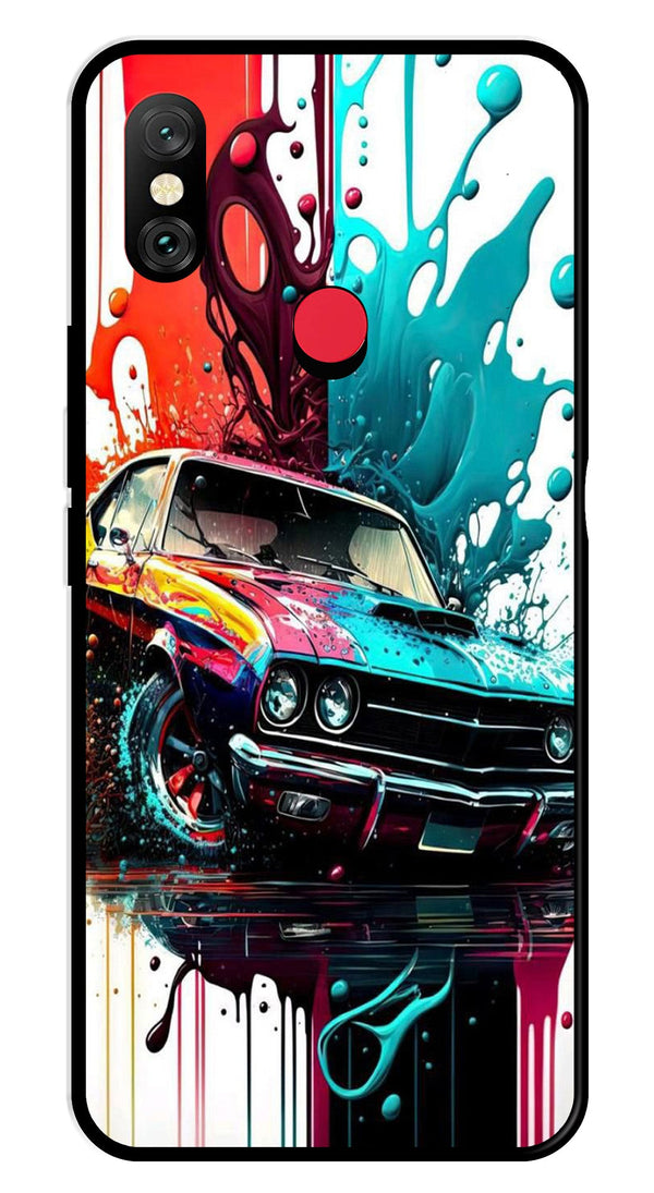 Vintage Car Metal Mobile Case for Redmi Note 6 Pro   (Design No -29)