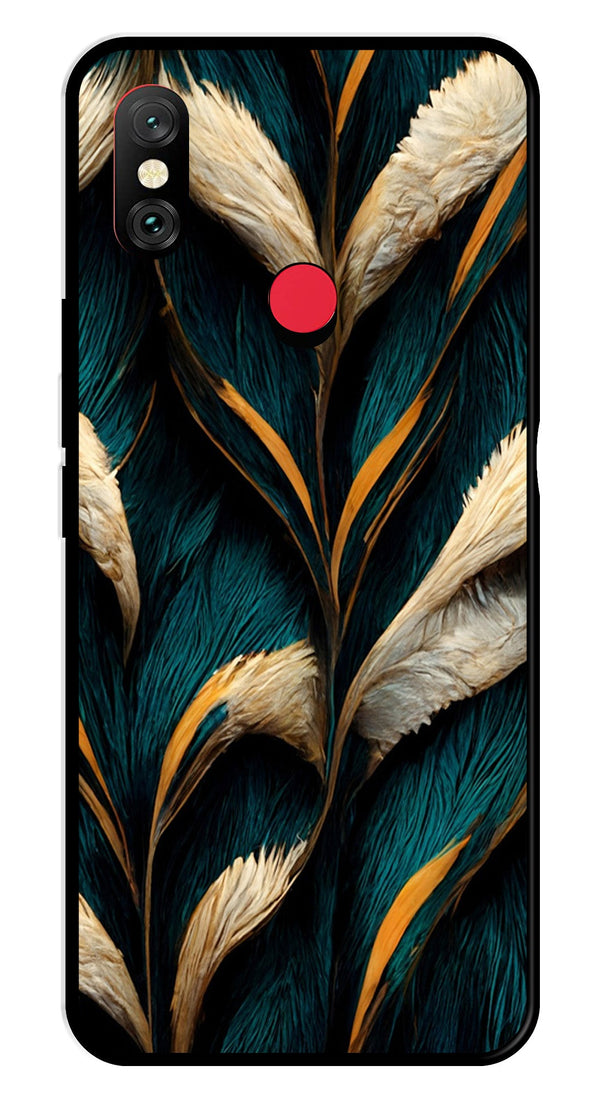 Feathers Metal Mobile Case for Redmi Note 6 Pro   (Design No -30)