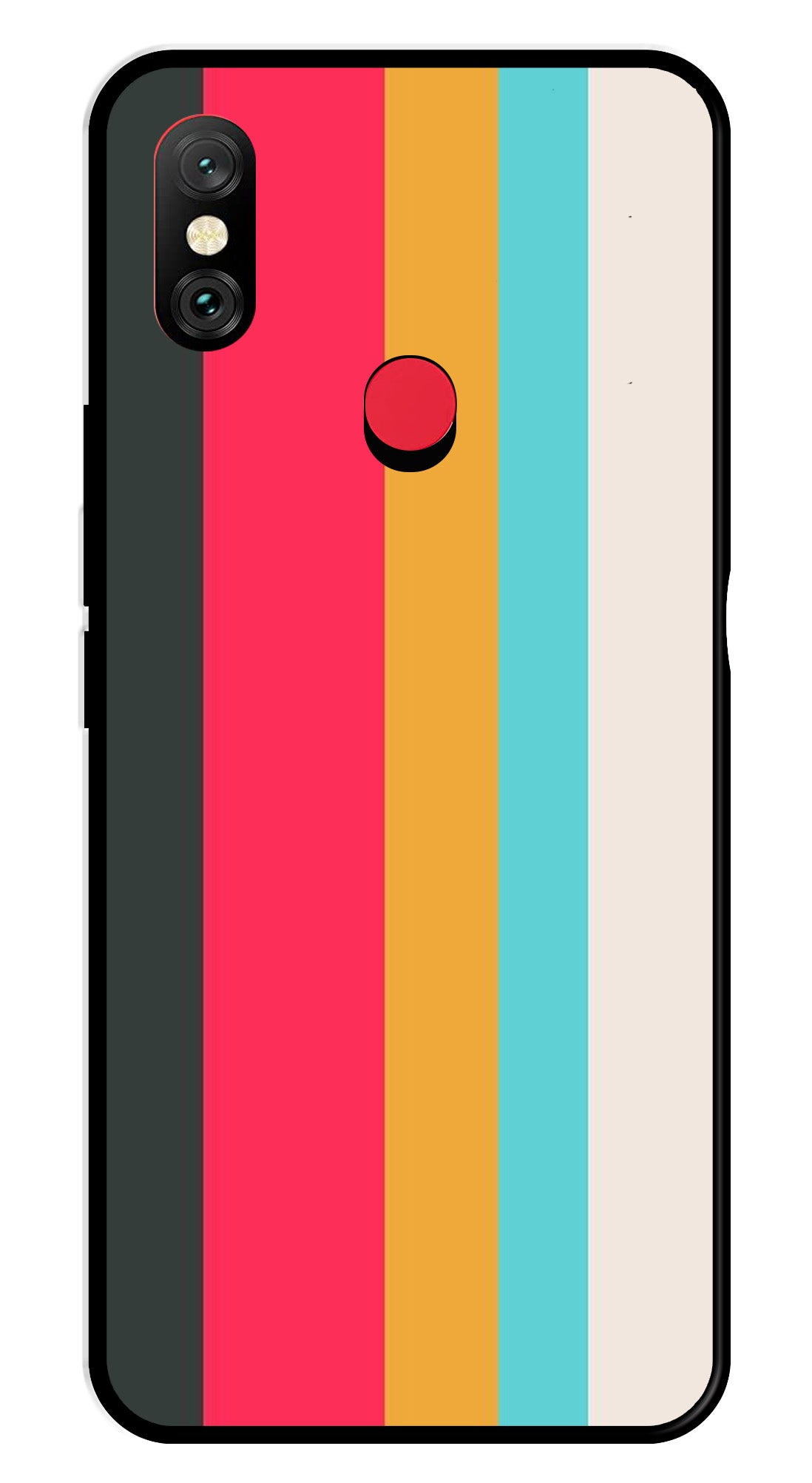 Muted Rainbow Metal Mobile Case for Redmi Note 6   (Design No -31)