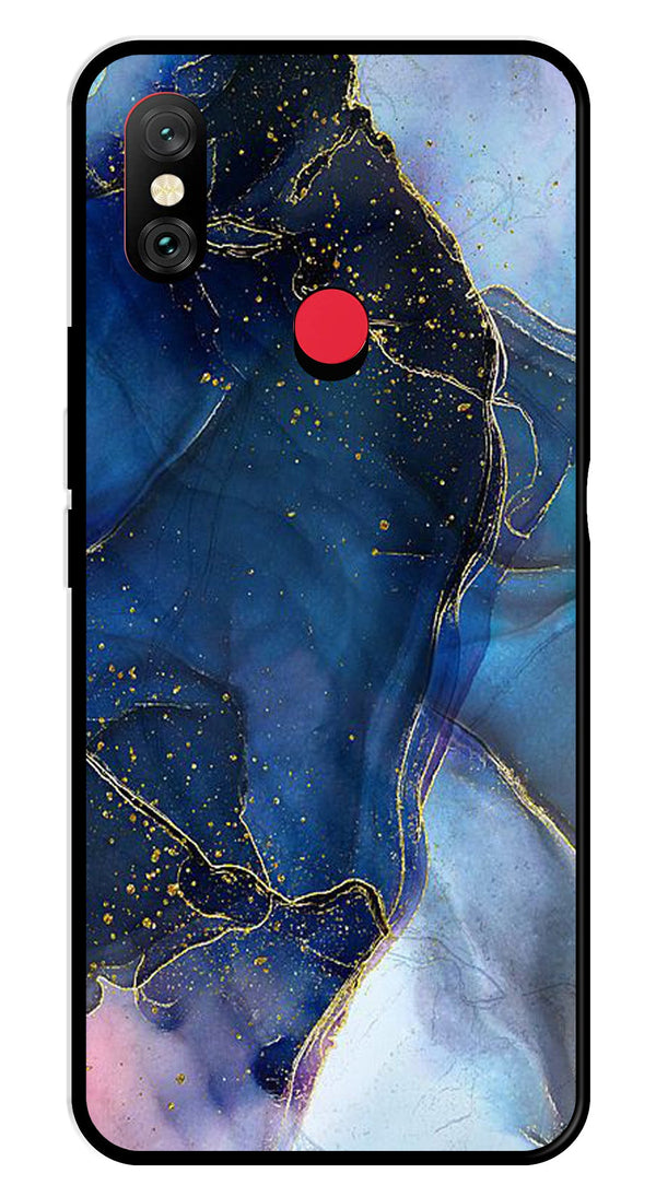 Blue Marble Metal Mobile Case for Redmi Note 6   (Design No -34)