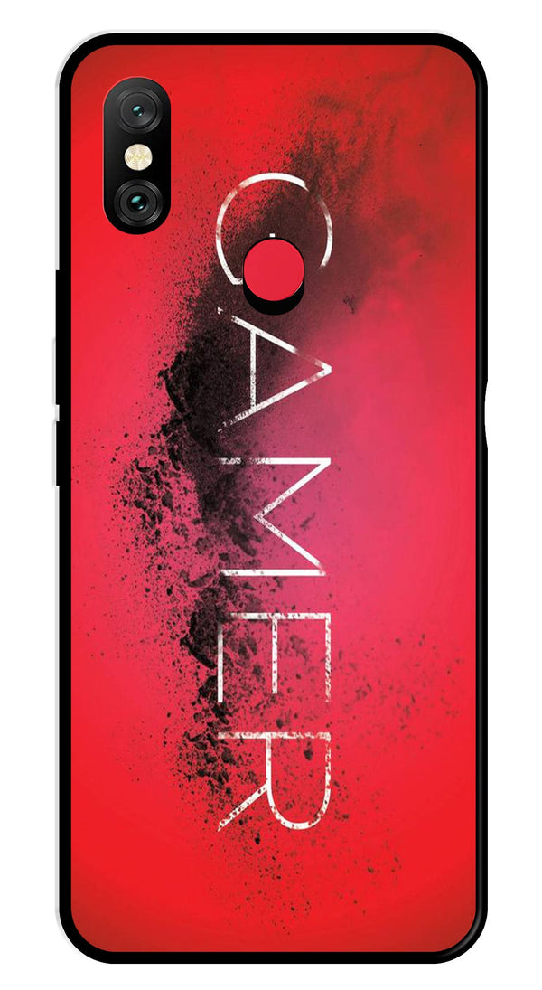 Gamer Pattern Metal Mobile Case for Redmi Note 6 Pro   (Design No -41)