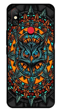Owl Pattern Metal Mobile Case for Redmi Note 6 Pro Pro   (Design No -42)