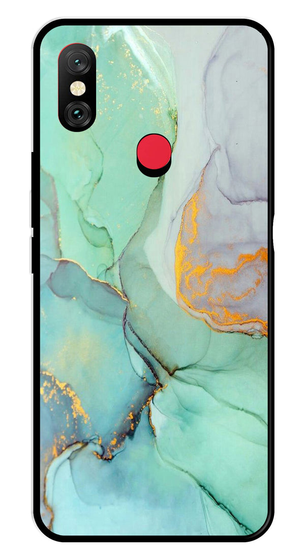 Marble Design Metal Mobile Case for Redmi Note 6   (Design No -46)