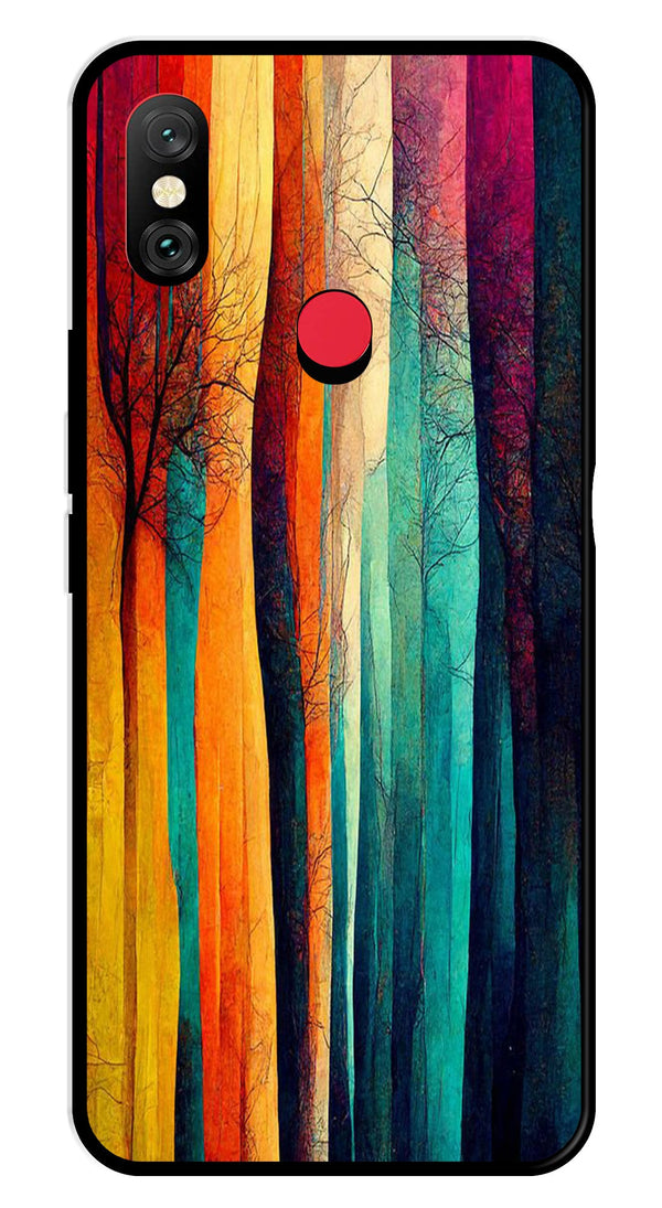 Modern Art Colorful Metal Mobile Case for Redmi Note 6 Pro   (Design No -47)