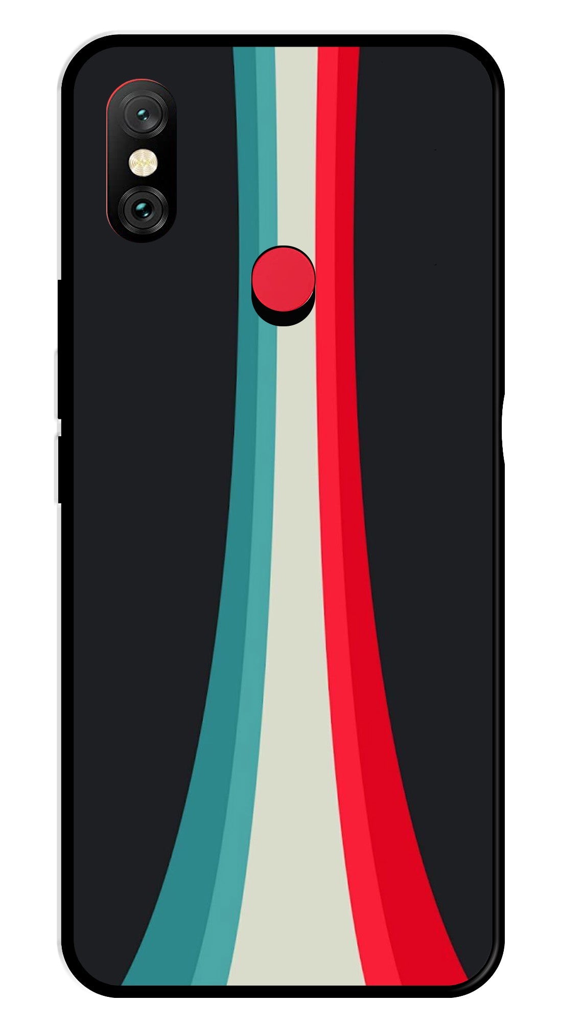 Modern Art Colorful Metal Mobile Case for Redmi Note 6   (Design No -48)