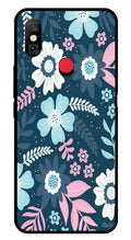 Flower Leaves Design Metal Mobile Case for Redmi Note 6 Pro Pro   (Design No -50)