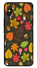 Leaves Design Metal Mobile Case for Redmi Note 6 Pro Pro   (Design No -51)