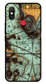 Map Design Metal Mobile Case for Redmi Note 6 Pro   (Design No -54)
