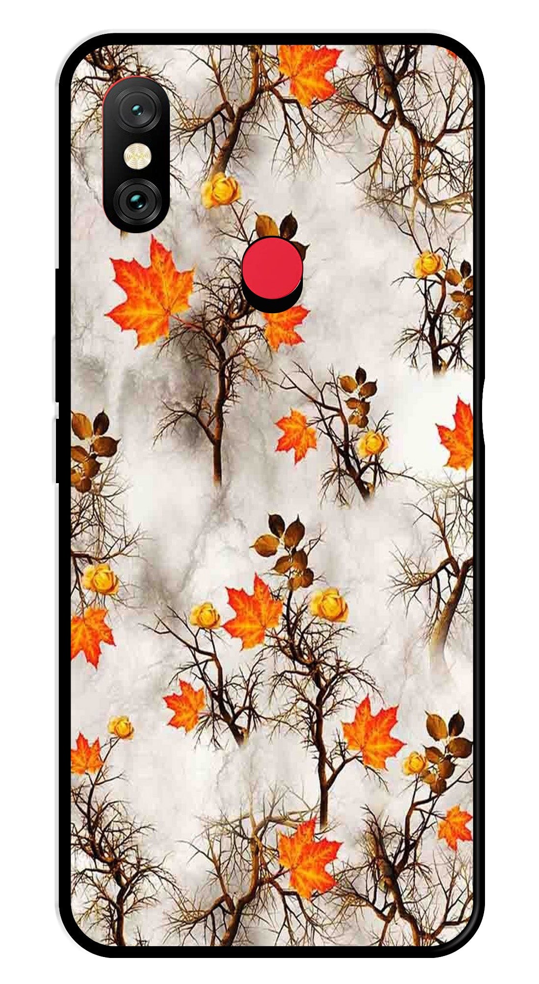 Autumn leaves Metal Mobile Case for Redmi Note 6   (Design No -55)