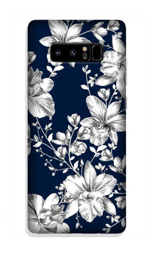 White flowers Blue Background Case for Galaxy Note 8