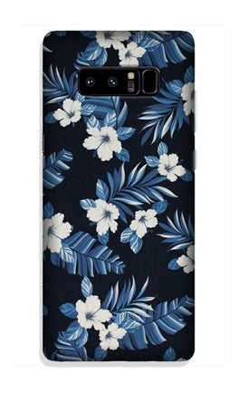 White flowers Blue Background2 Case for Galaxy Note 8