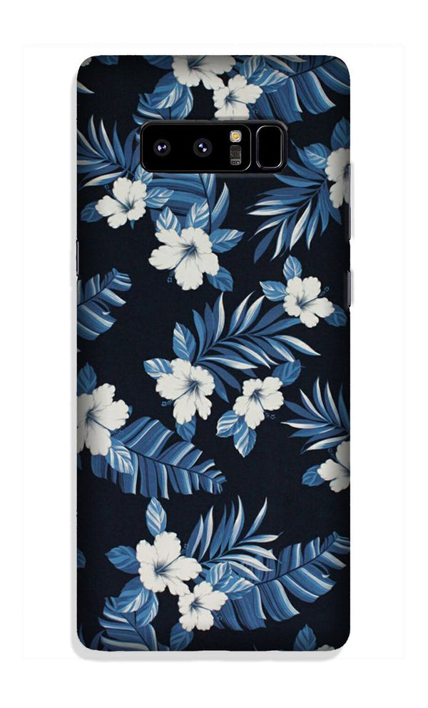 White flowers Blue Background2 Case for Galaxy Note 8