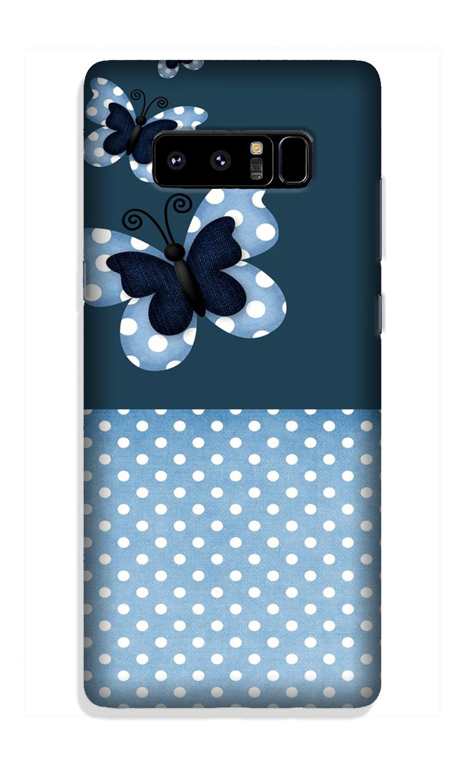 White dots Butterfly Case for Galaxy Note 8