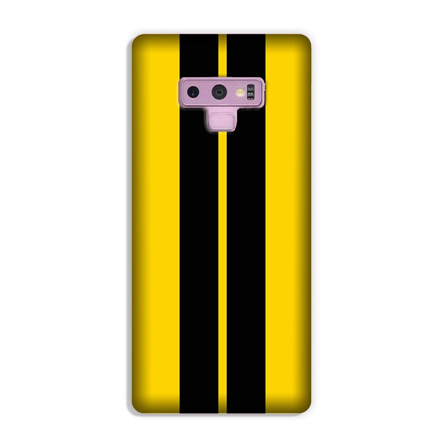 Black Yellow Pattern Mobile Back Case for Galaxy Note 9  (Design - 377)