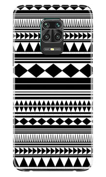 Black white Pattern Mobile Back Case for Xiaomi Redmi Note 9 Pro (Design - 5)
