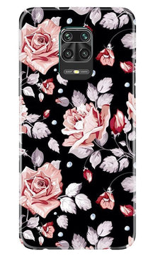Pink rose Mobile Back Case for Xiaomi Redmi Note 9 Pro (Design - 12)