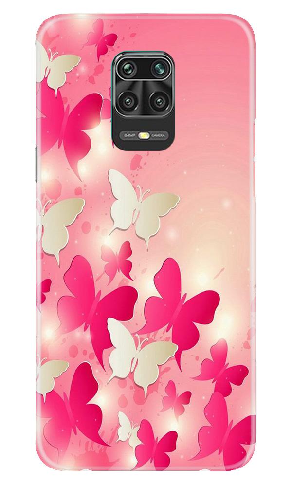 White Pick Butterflies Case for Xiaomi Redmi Note 9 Pro Max